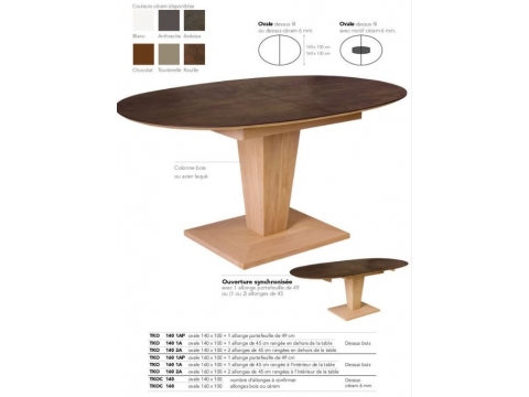 Table ovale pied central