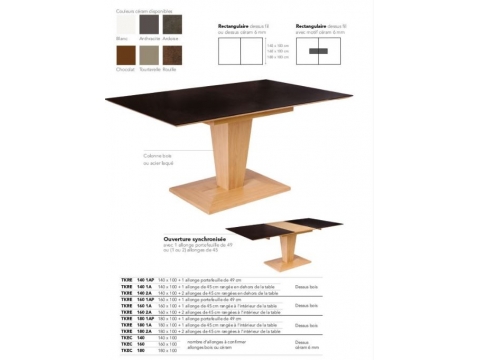 table rectangulaire plateau céramique