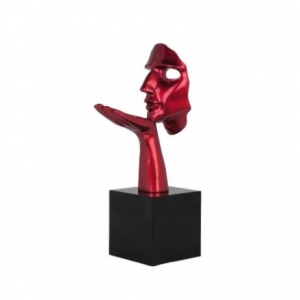 Sculpture visage rouge 